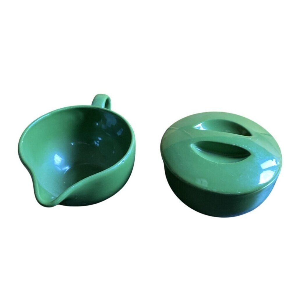 Oxford China Annie Laurie Cream  Sugar Set MCM Cottage Green 4"